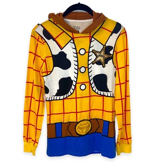Boys Toy Story Woody Costume Shirt Longsleeve Hoodie - Picture 1 of 11